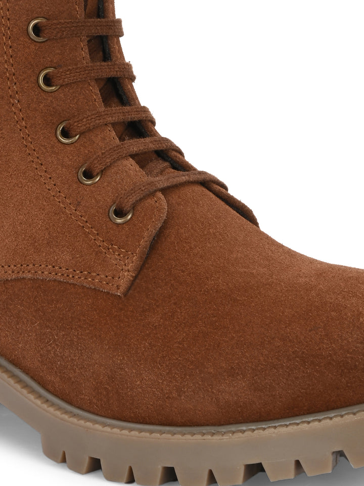 CARLO ROMANO BY WASAN SUEDE LEATHER LACE-UPS WITH ZIP  STYLISH ANKLE BOOT FOR WOMEN