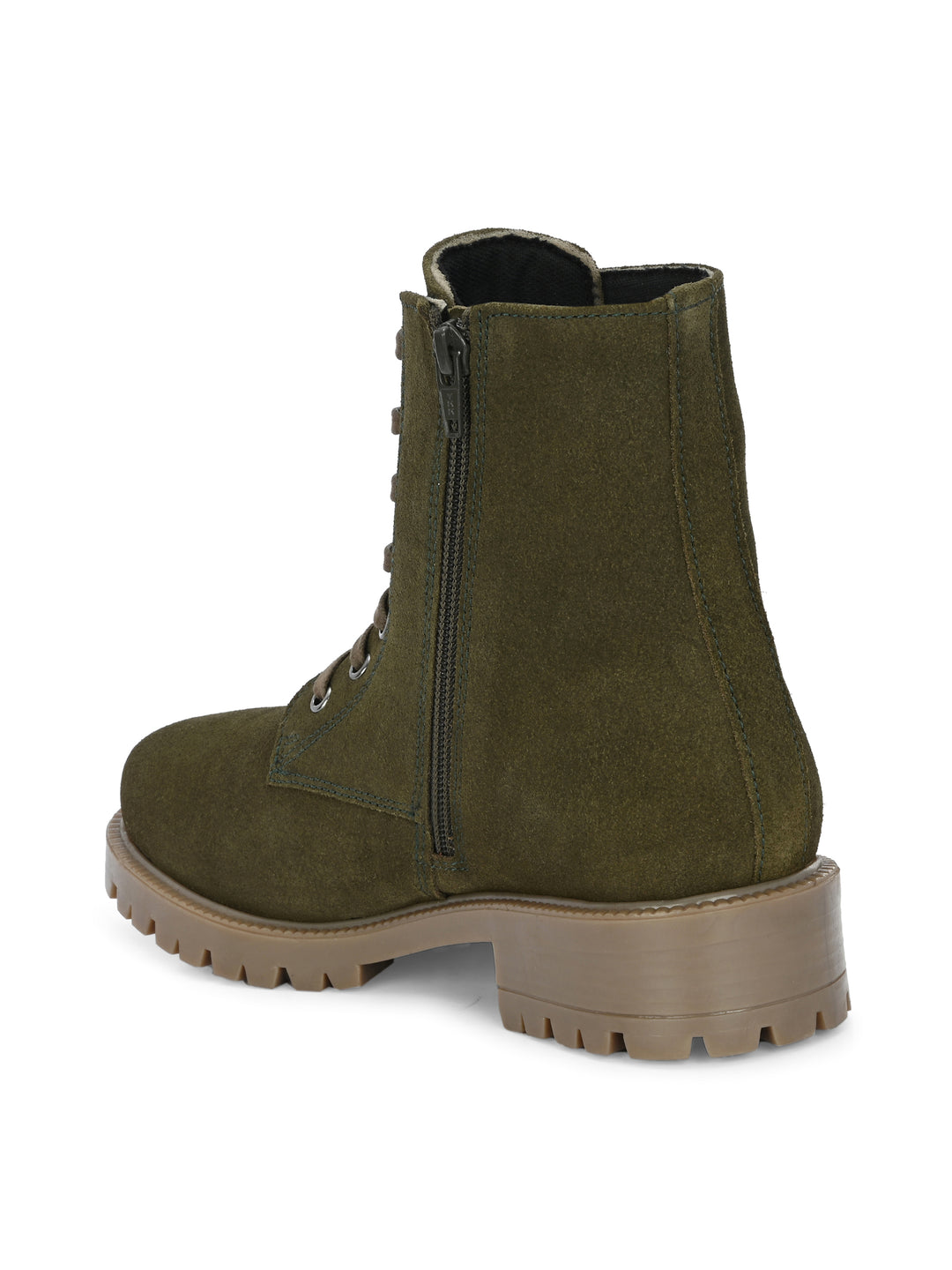 CARLO ROMANO BY WASAN SUEDE LEATHER LACE-UPS WITH ZIP  STYLISH ANKLE BOOT FOR WOMEN