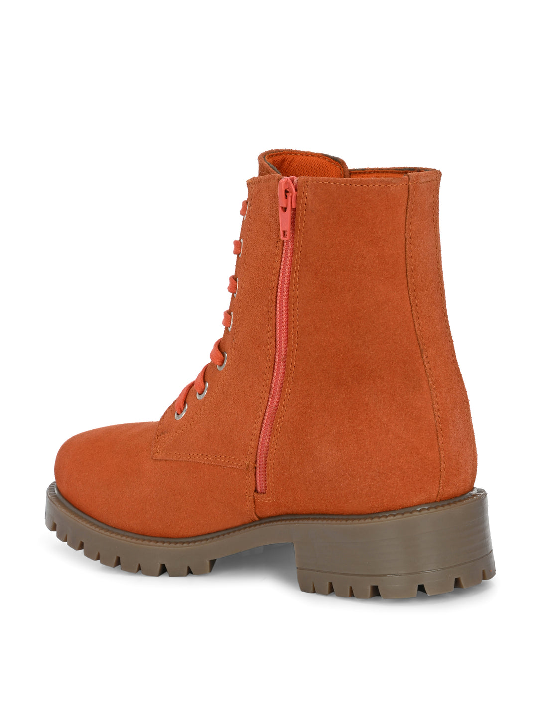 CARLO ROMANO BY WASAN SUEDE LEATHER LACE-UPS WITH ZIP  STYLISH ANKLE BOOT FOR WOMEN