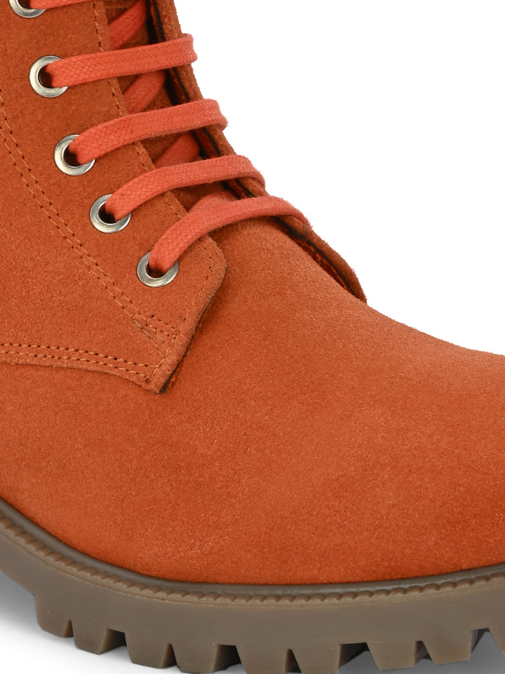 CARLO ROMANO BY WASAN SUEDE LEATHER LACE-UPS WITH ZIP  STYLISH ANKLE BOOT FOR WOMEN