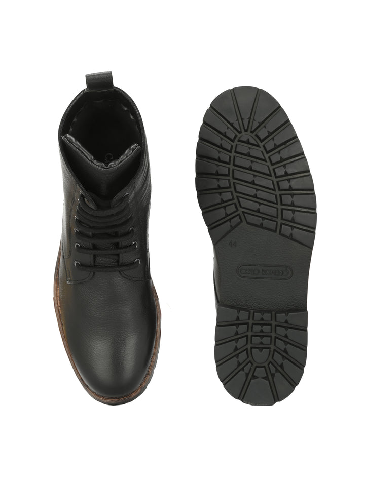 CARLO ROMANO BY WASAN SHOE GENUINE MILLED LEATHER MEN'S ANKLE BOOT