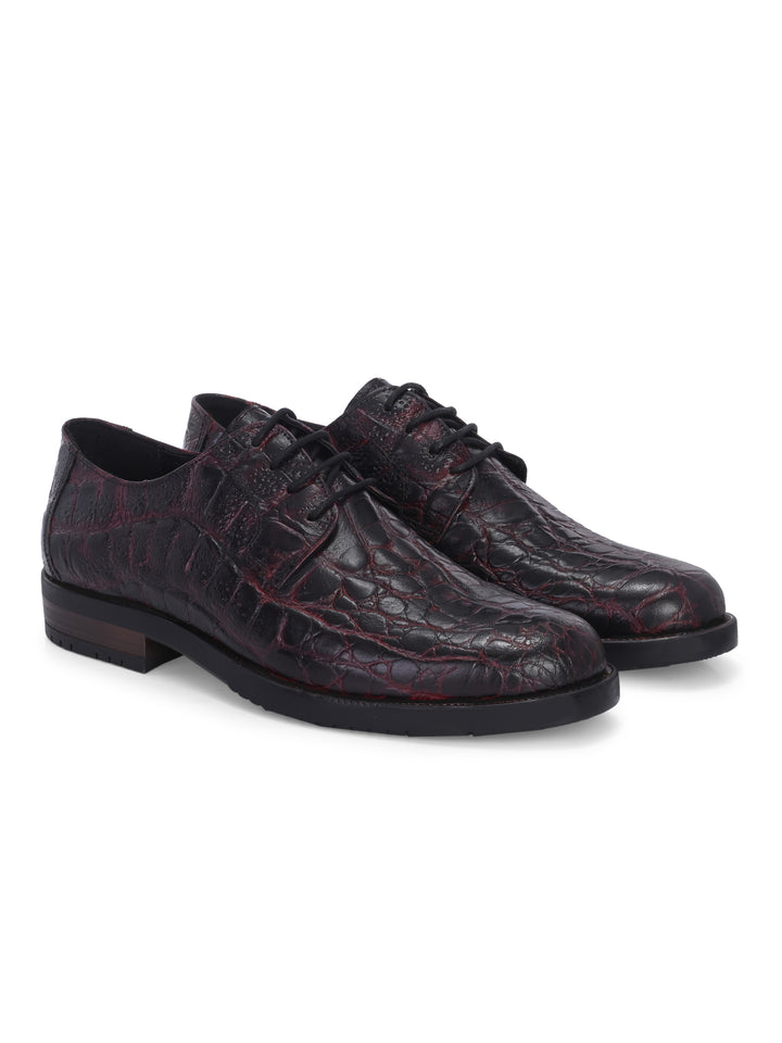 CARLO ROMANO BY WASAN  PREMIUM STYLISH CROCO PRINTED LEATHER SHOES FOR MEN