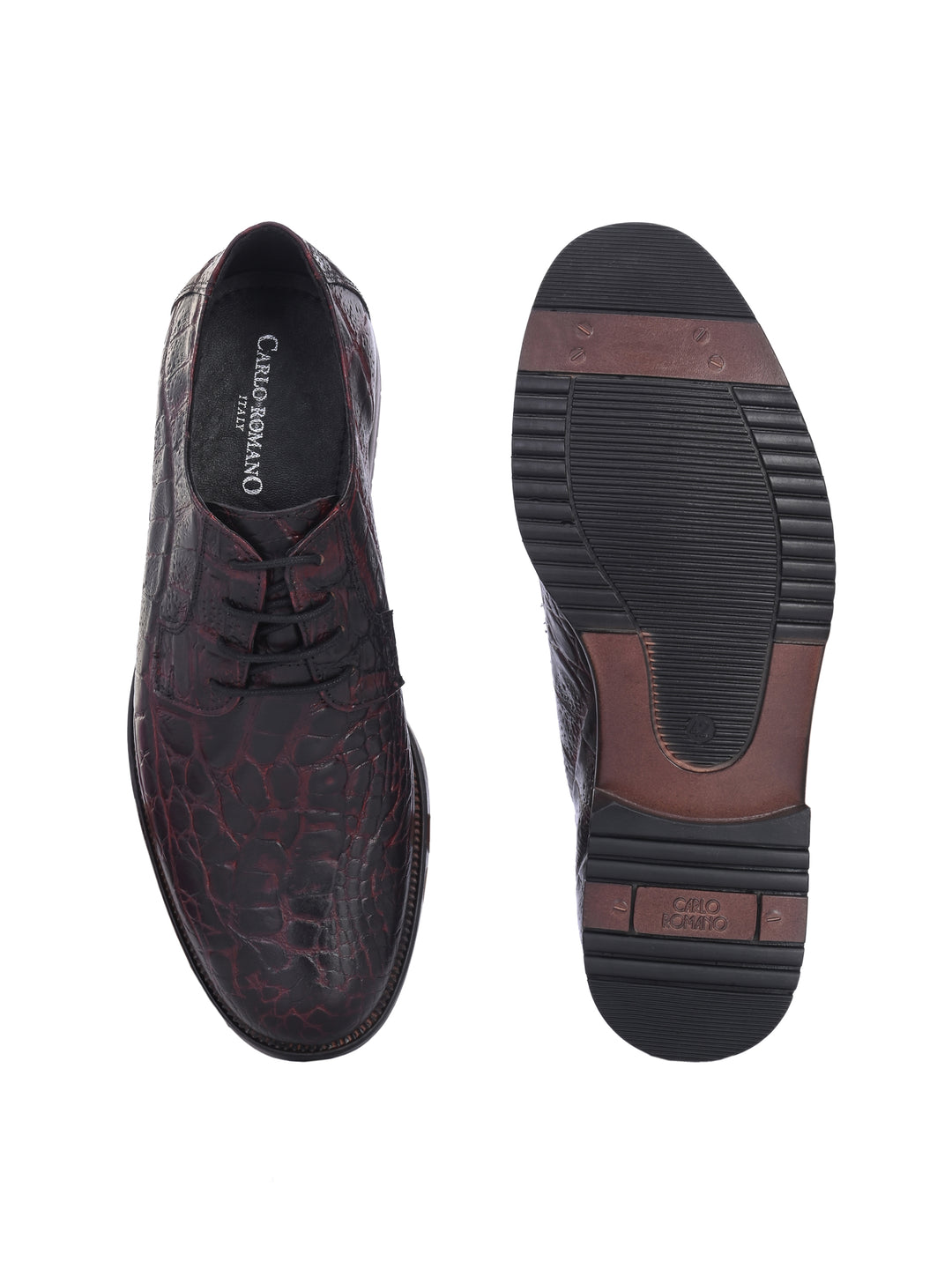 CARLO ROMANO BY WASAN  PREMIUM STYLISH CROCO PRINTED LEATHER SHOES FOR MEN