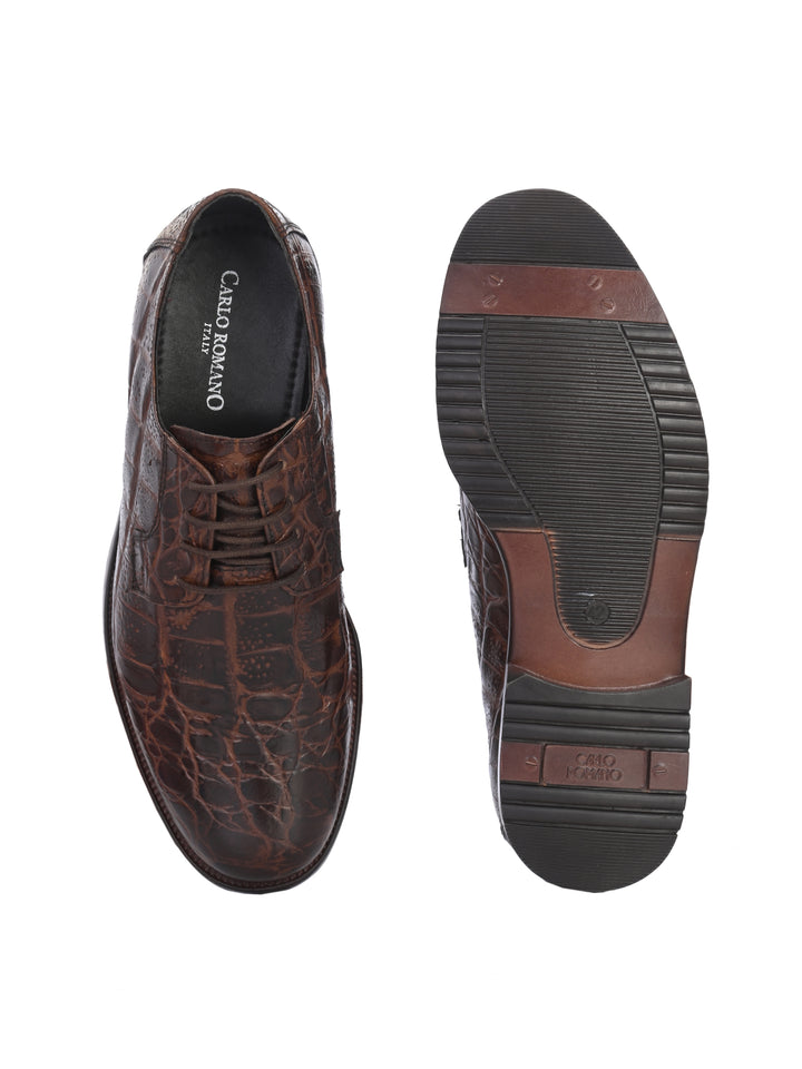 CARLO ROMANO BY WASAN  PREMIUM STYLISH CROCO PRINTED LEATHER SHOES FOR MEN