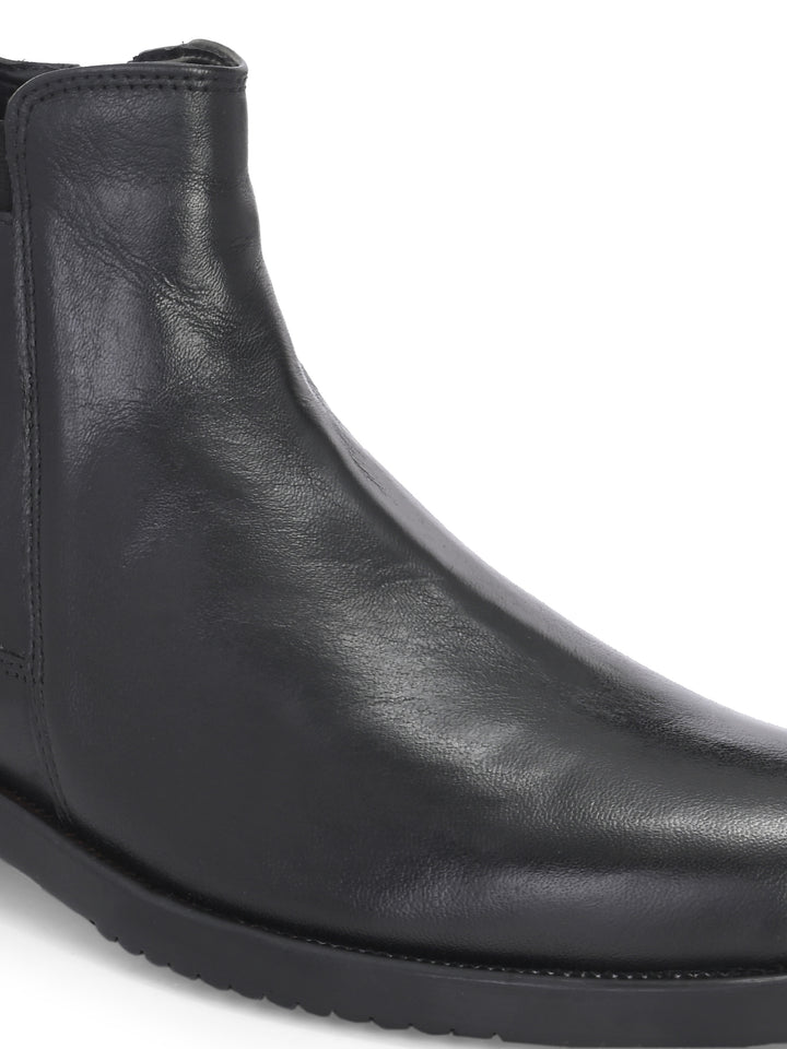 CARLO ROMANO BY WASAN BLACK COLOR PREMIUM STYLISH LEATHER BOOTS FOR MEN