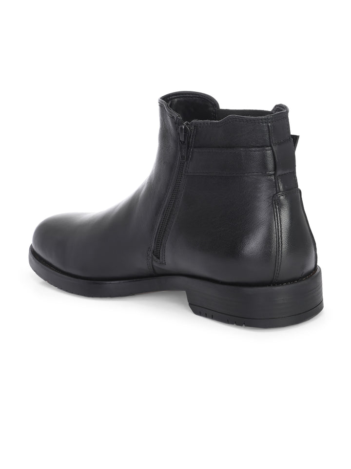 CARLO ROMANO BY WASAN BLACK COLOR PREMIUM STYLISH LEATHER BOOTS FOR MEN