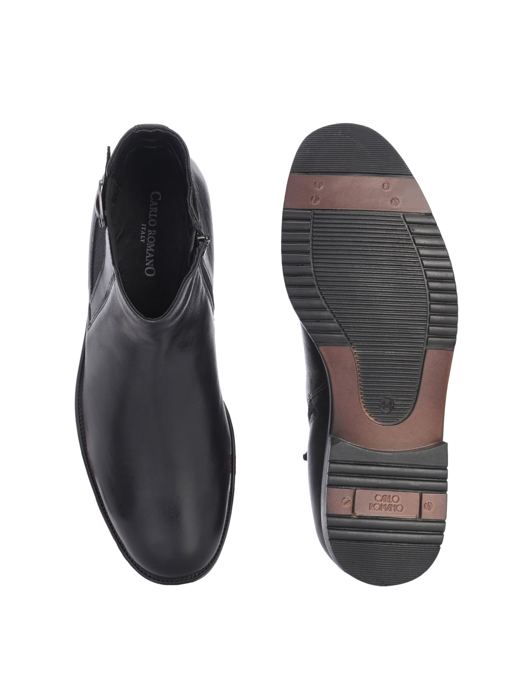 CARLO ROMANO BY WASAN BLACK COLOR PREMIUM STYLISH LEATHER BOOTS FOR MEN