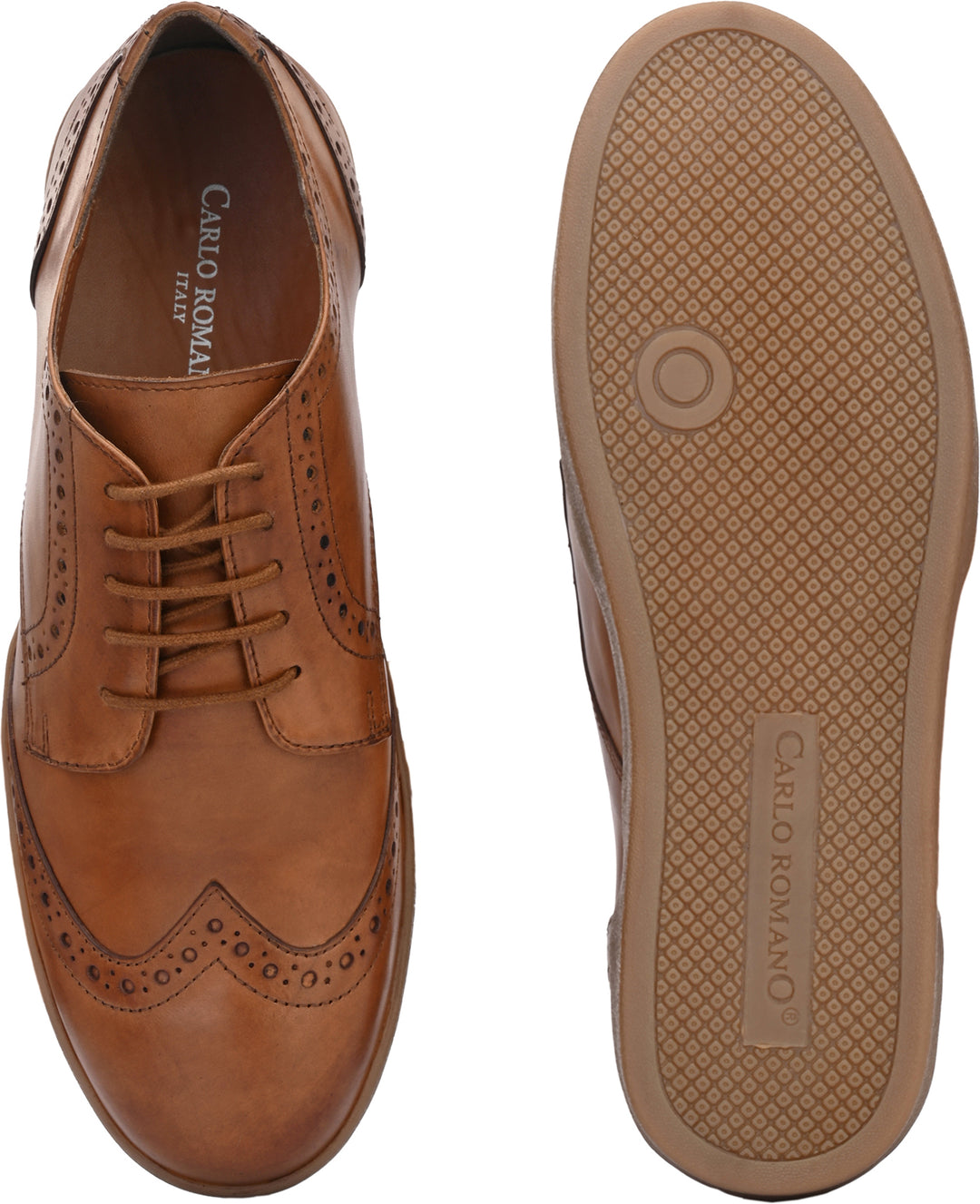 Men's Genuine Crust Leather Light Weight Comfortable Casual Sneakers Shoe / Carlo Goose Collection