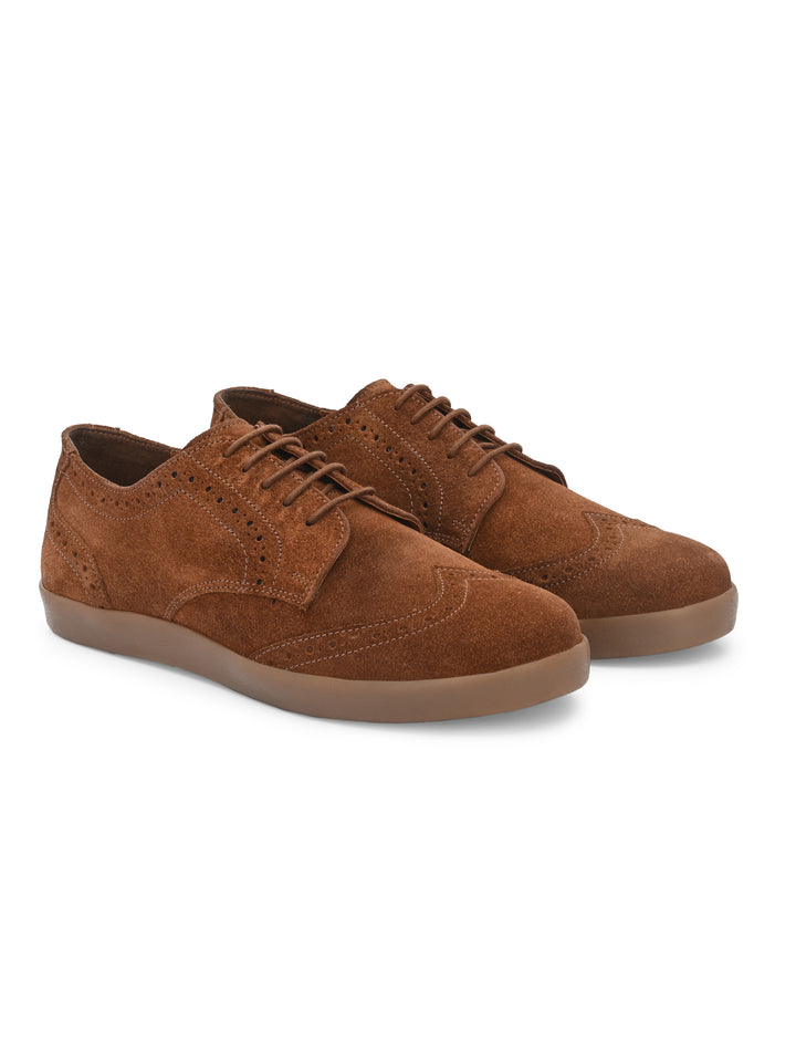 Men's Genuine Suede Leather Light Weight Comfortable Casual Sneakers Shoe / Carlo Goose Collection