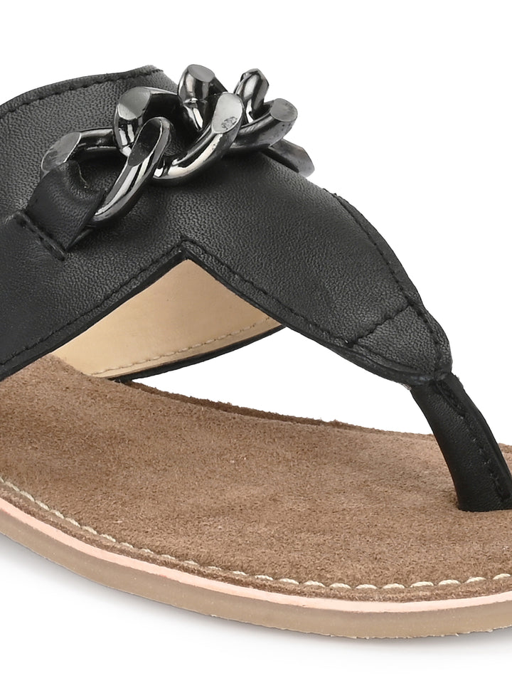 Women's Genuine Sheep Tan Flat Golden Trim Slipper