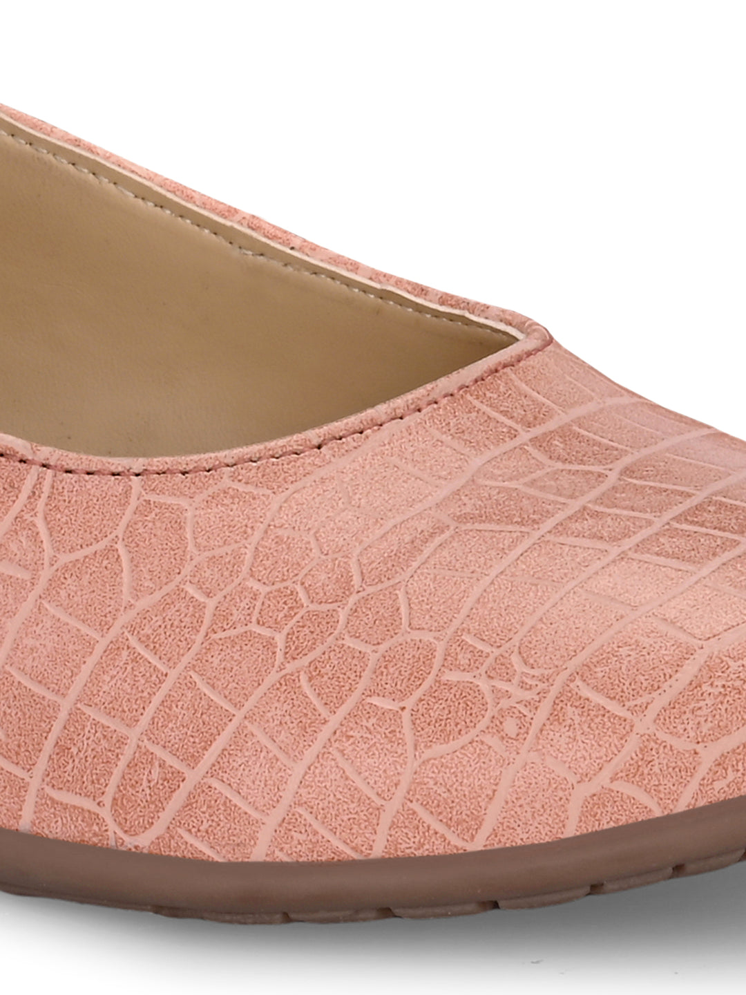 Women's  Vegan Leather Croco Print Slip  Belly With Heels