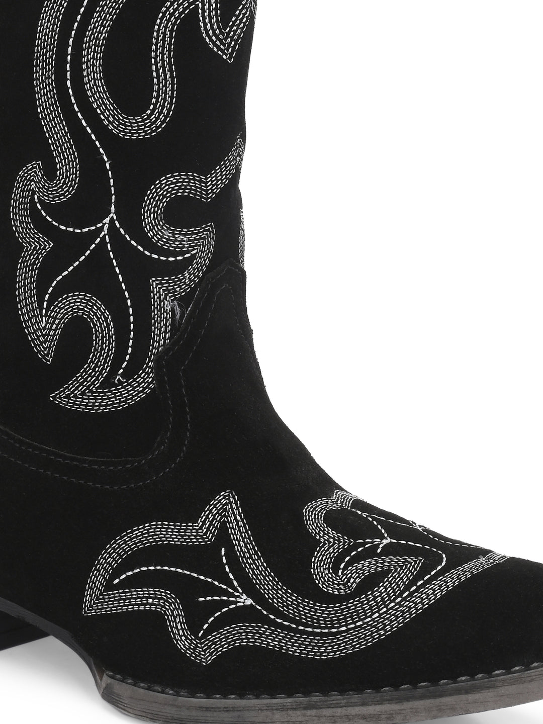 CARLO ROMANO BY WASAN  SUEDE LEATHER EMBROIDERY LONG COW BOOT FOR WOMEN