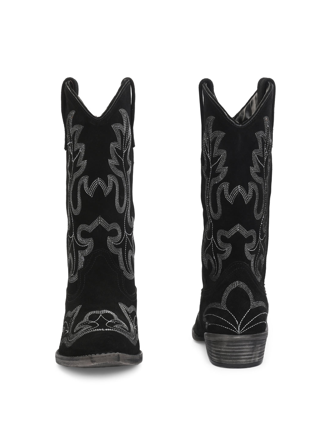 CARLO ROMANO BY WASAN  SUEDE LEATHER EMBROIDERY LONG COW BOOT FOR WOMEN