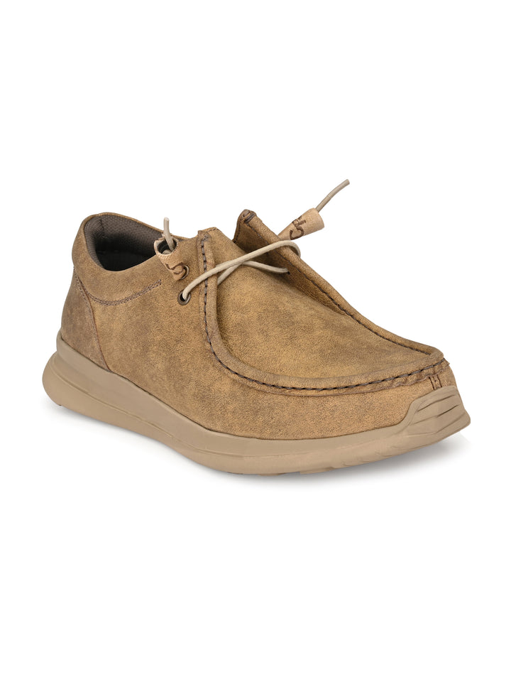 Men's Milled Leather Fancy Lace Up Casual Shoes