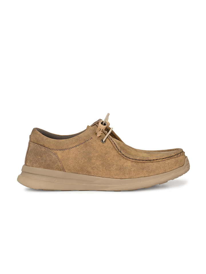 Men's Milled Leather Fancy Lace Up Casual Shoes