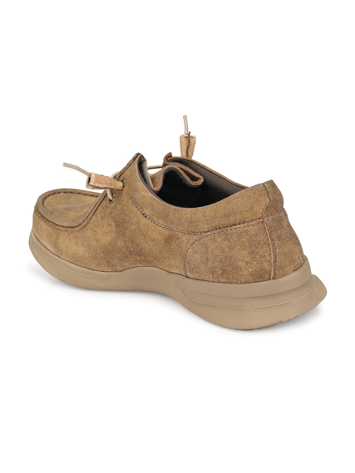 Men's Milled Leather Fancy Lace Up Casual Shoes