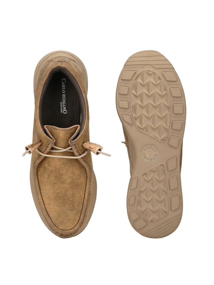 Men's Milled Leather Fancy Lace Up Casual Shoes