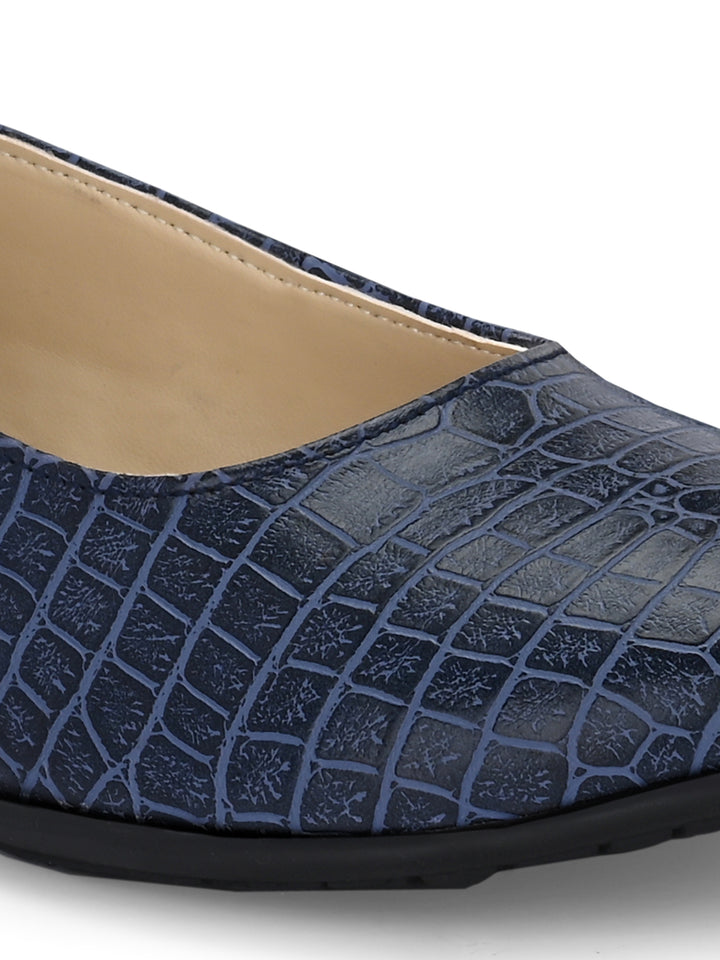 Women's  Vegan Leather Croco Print Slip  Belly With Heels