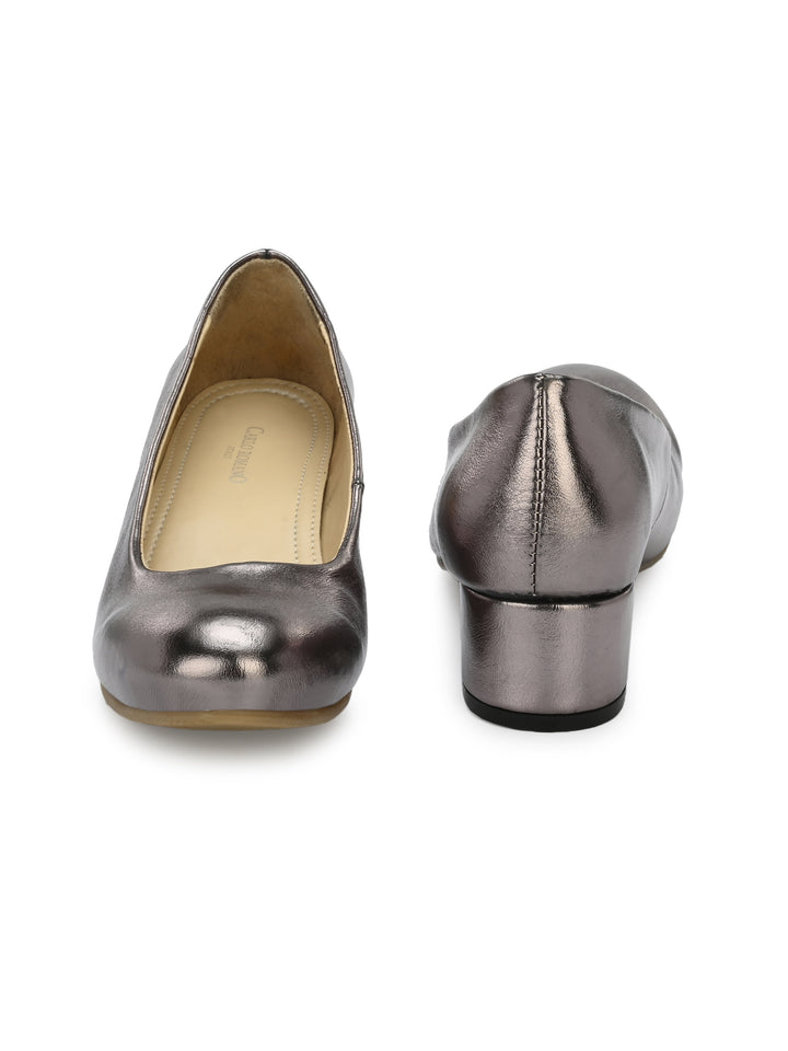 Women's  Vegan Leather Slip Belly With Heels