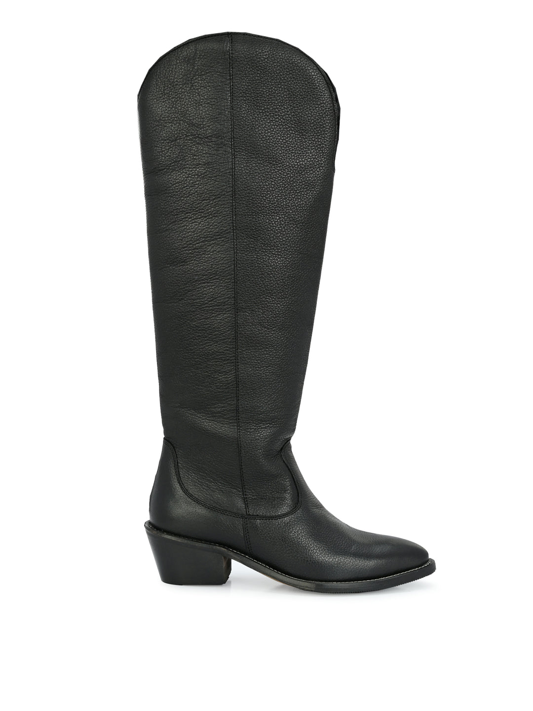 CARLO ROMANO BY WASAN GENUINE LEATHER BLACK COLOUR KNEE LENGHT BOOT FOR  WOMEN