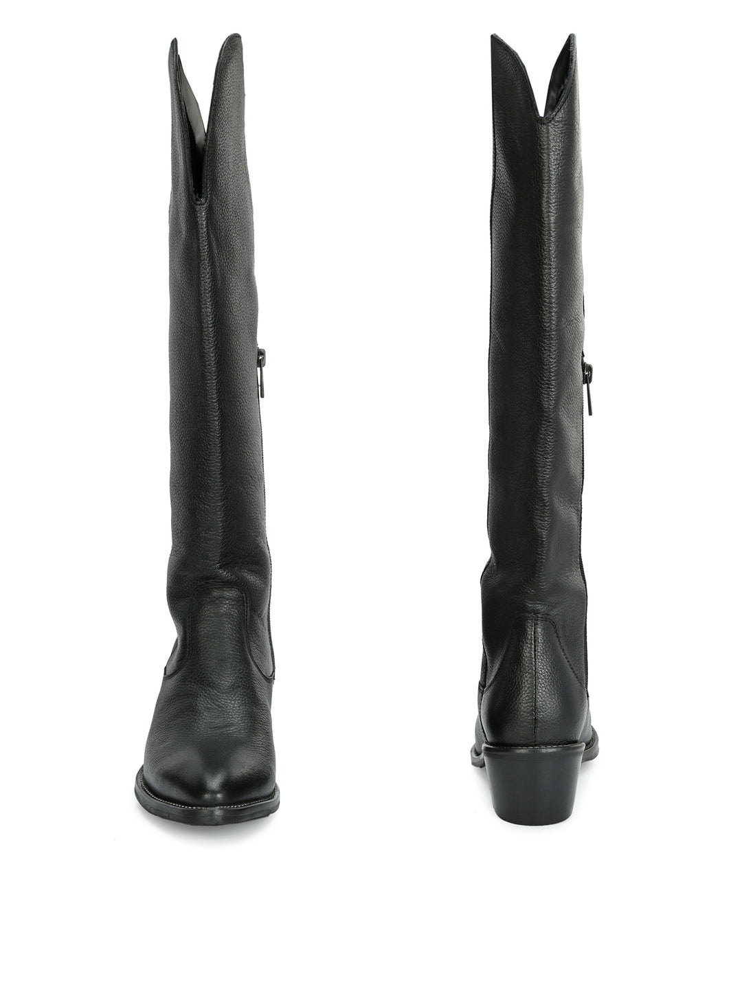 CARLO ROMANO BY WASAN GENUINE LEATHER BLACK COLOUR KNEE LENGHT BOOT FOR  WOMEN