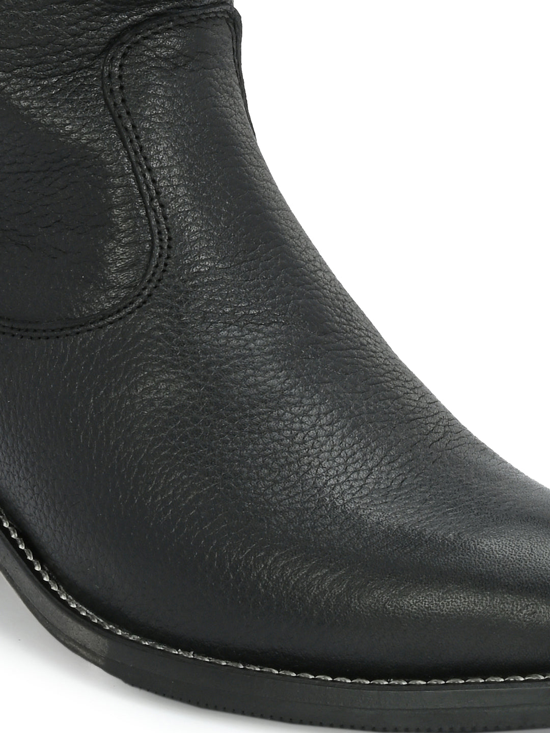 CARLO ROMANO BY WASAN GENUINE LEATHER BLACK COLOUR KNEE LENGHT BOOT FOR  WOMEN