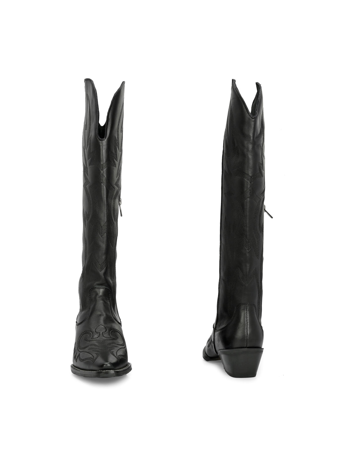 CARLO ROMANO GENUINE LEATHER BLACK KNEE LENGTH BOOT FOR WOMEN