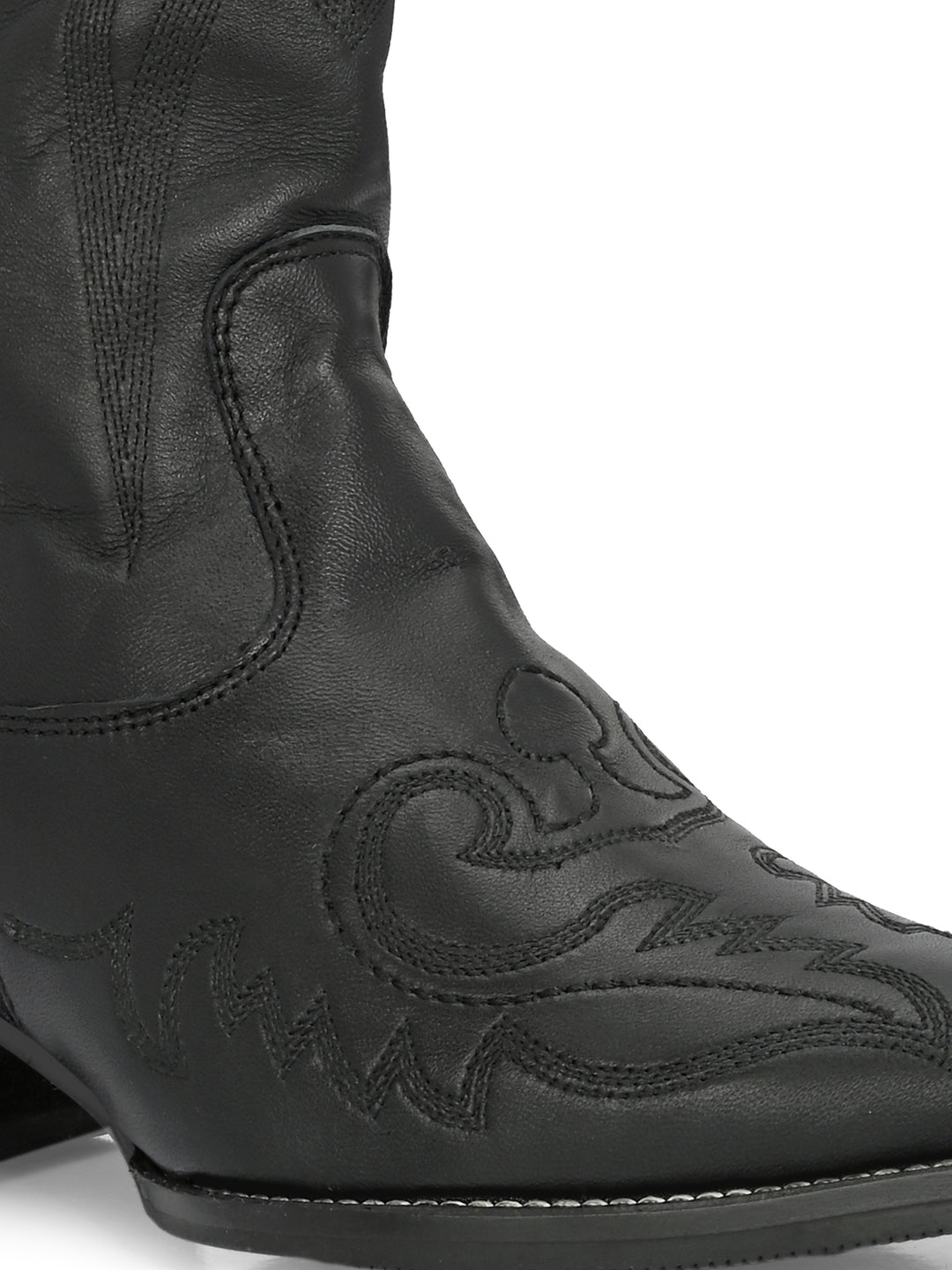 CARLO ROMANO GENUINE LEATHER BLACK KNEE LENGTH BOOT FOR WOMEN