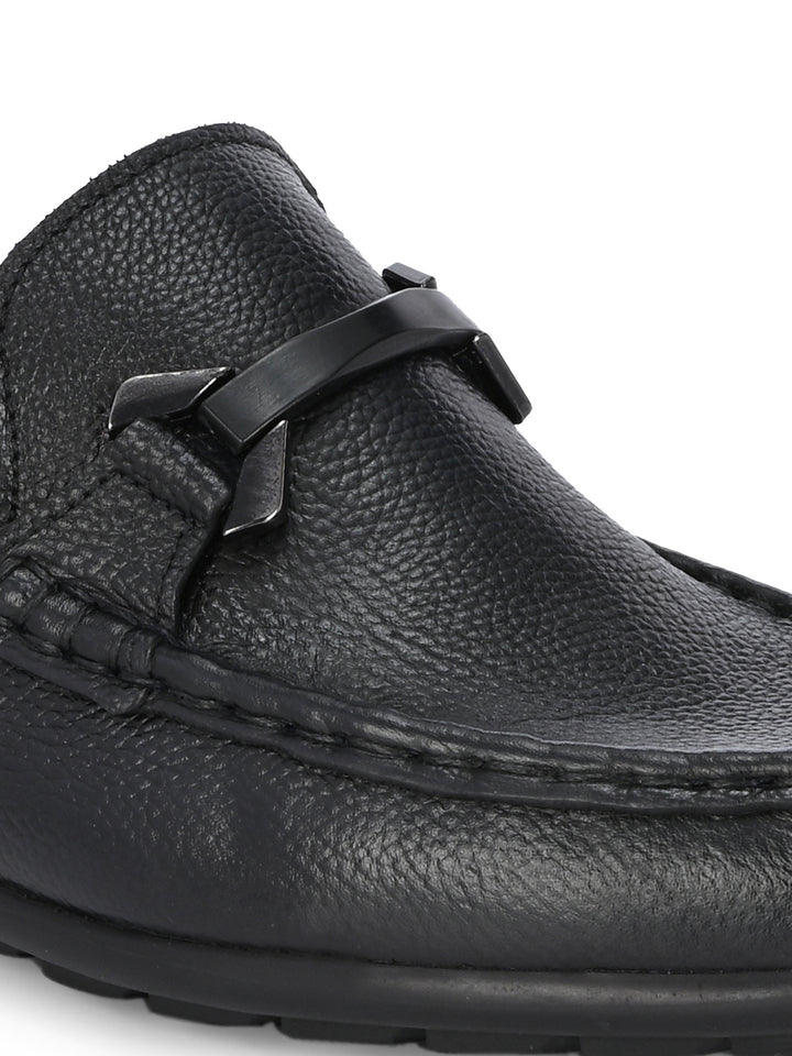 CARLO ROMANO BLACK COLOR ULTRA LIGHT WEIGHT & FLEXIBLE GENUINE LEATHER MOCCASIN FOR MEN