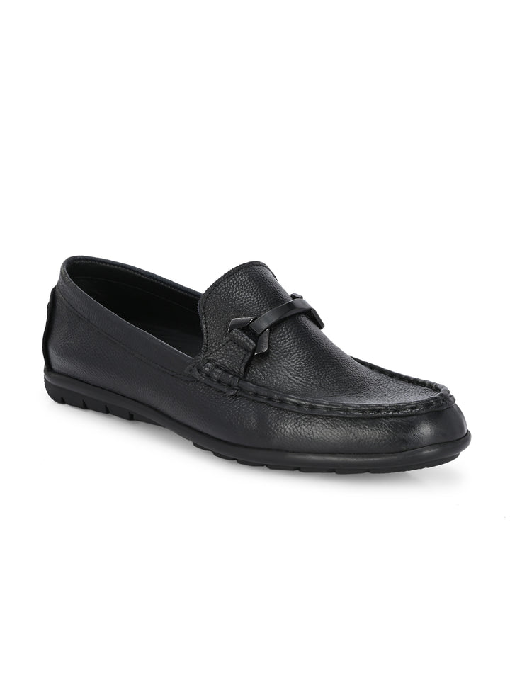 CARLO ROMANO BLACK COLOR ULTRA LIGHT WEIGHT & FLEXIBLE GENUINE LEATHER MOCCASIN FOR MEN