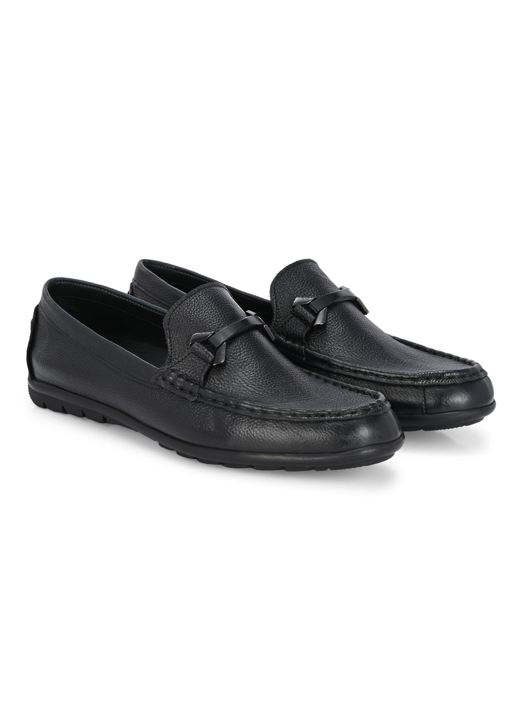CARLO ROMANO BLACK COLOR ULTRA LIGHT WEIGHT & FLEXIBLE GENUINE LEATHER MOCCASIN FOR MEN