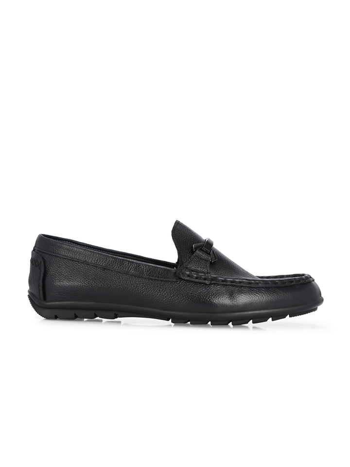 CARLO ROMANO BLACK COLOR ULTRA LIGHT WEIGHT & FLEXIBLE GENUINE LEATHER MOCCASIN FOR MEN