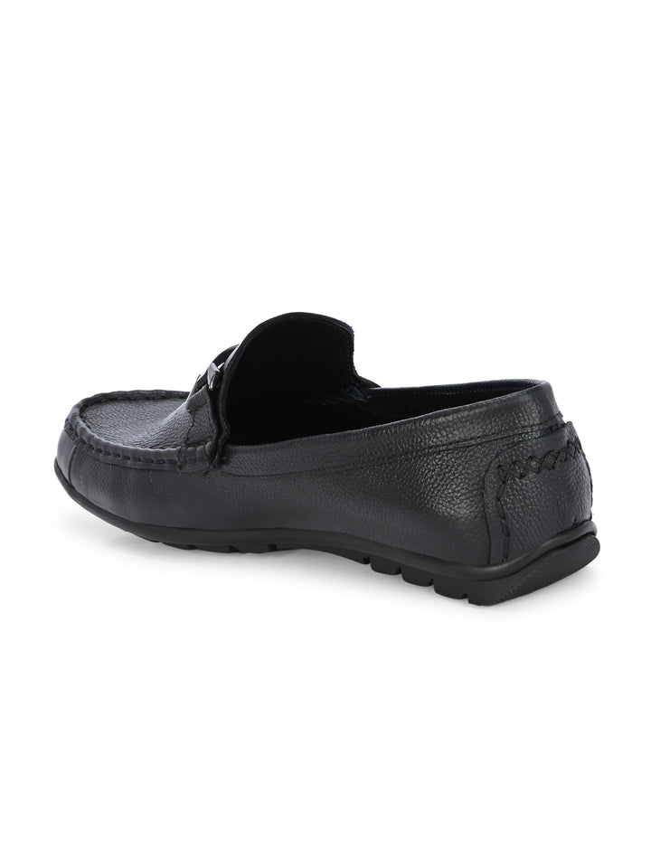 CARLO ROMANO BLACK COLOR ULTRA LIGHT WEIGHT & FLEXIBLE GENUINE LEATHER MOCCASIN FOR MEN