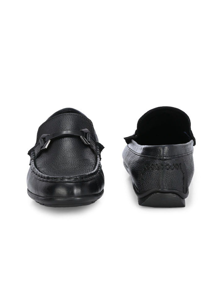 CARLO ROMANO BLACK COLOR ULTRA LIGHT WEIGHT & FLEXIBLE GENUINE LEATHER MOCCASIN FOR MEN