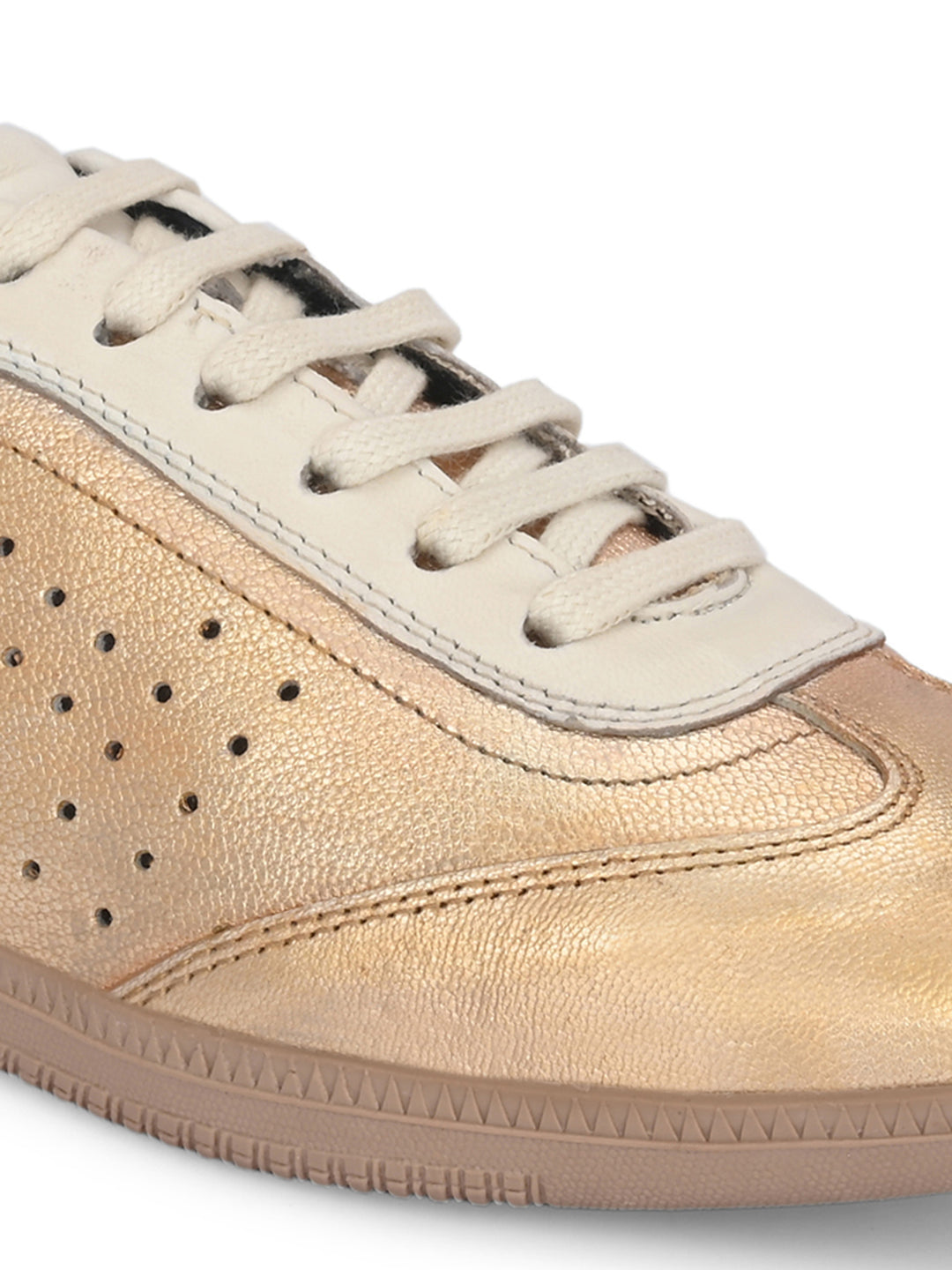 CARLO ROMANO GOLD WHITE COLOR CASAUL SNEAKERS SHOES FOR WOMEN