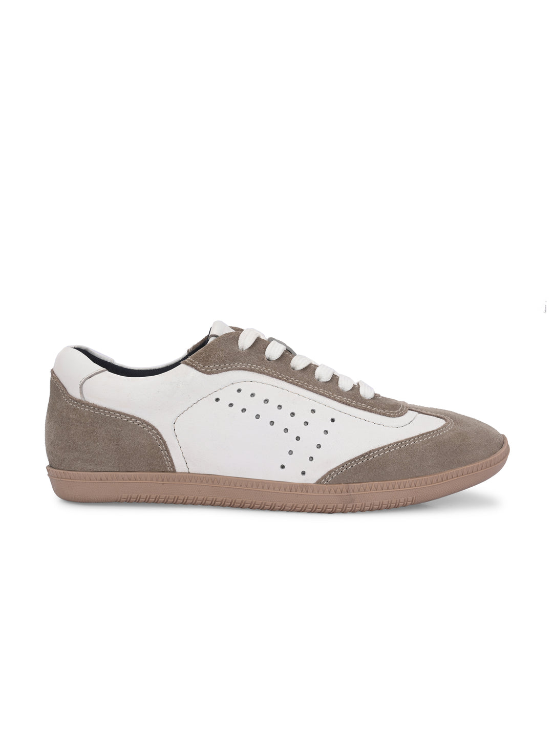 CARLO ROMANO WHITE-GREY COLOR PREMIUM SHEEP LEATHER SNEAKERS SHOES FOR WOMEN