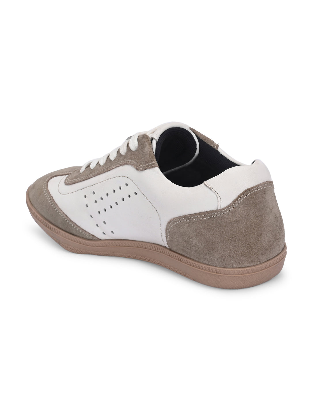 CARLO ROMANO WHITE-GREY COLOR PREMIUM SHEEP LEATHER SNEAKERS SHOES FOR WOMEN