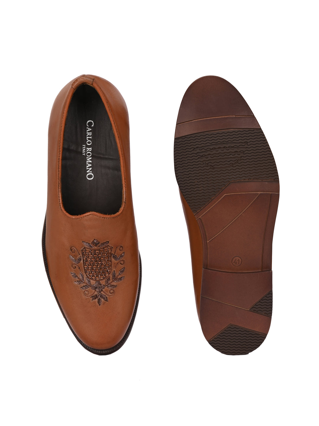 CARLO ROMANO GENUINE LEATHER EMBROIDERY NAGRA MEN SHOES FOR WEDDING
