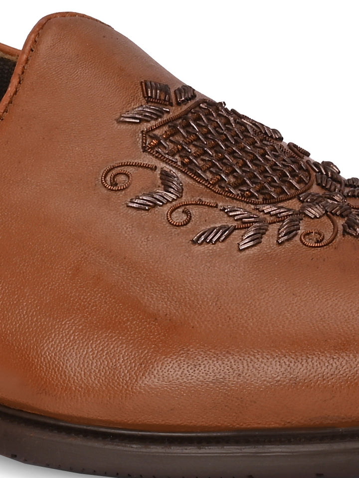 CARLO ROMANO GENUINE LEATHER EMBROIDERY NAGRA MEN SHOES FOR WEDDING