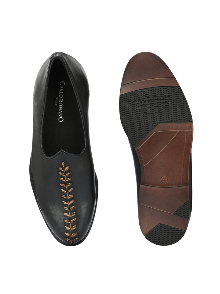 CARLO ROMANO GENUINE LEATHER EMBROIDERY NAGRA MEN SHOES FOR WEDDING