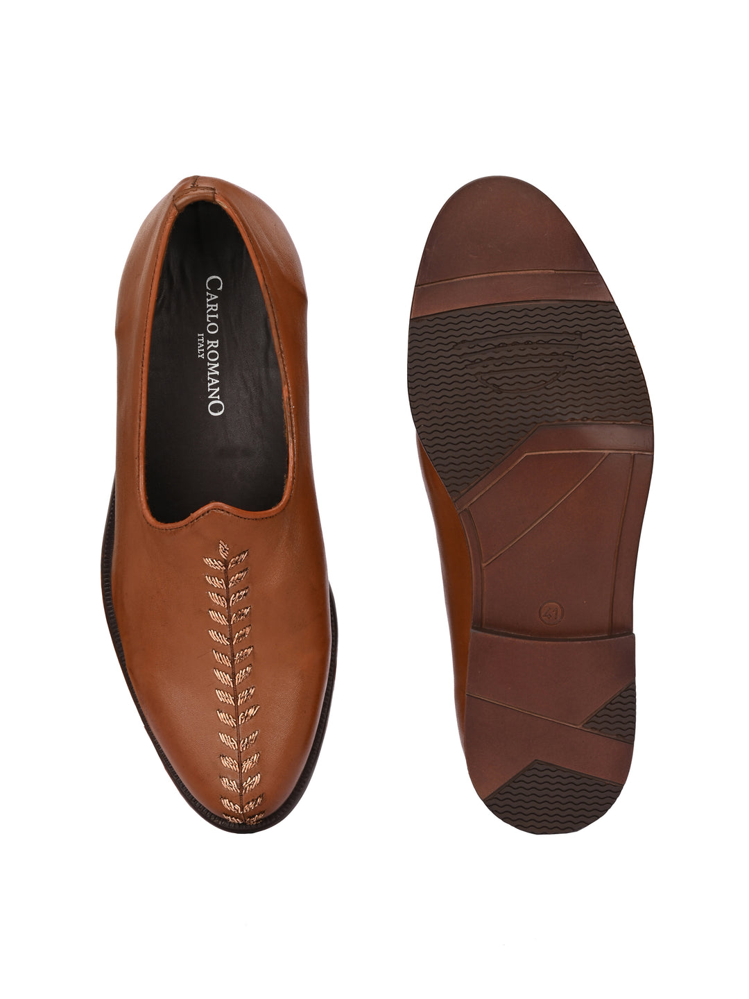 CARLO ROMANO GENUINE LEATHER EMBROIDERY NAGRA MEN SHOES FOR WEDDING