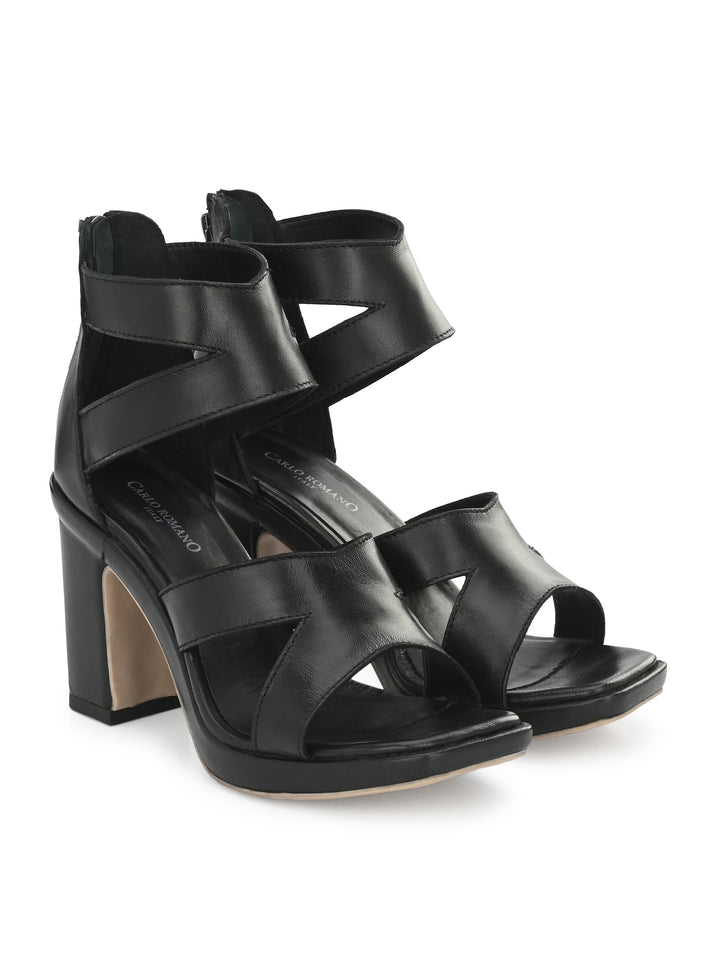 Women's Genuine  Sheep Leather Stylish High Heel Sandal / Premium Collection