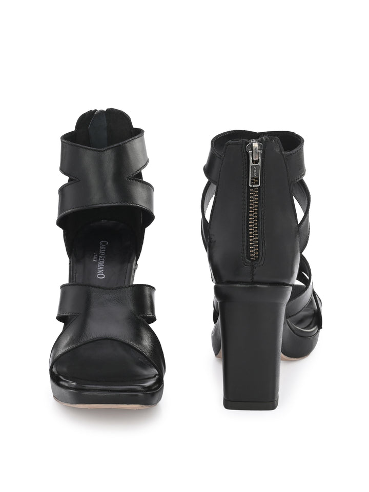 Women's Genuine  Sheep Leather Stylish High Heel Sandal / Premium Collection