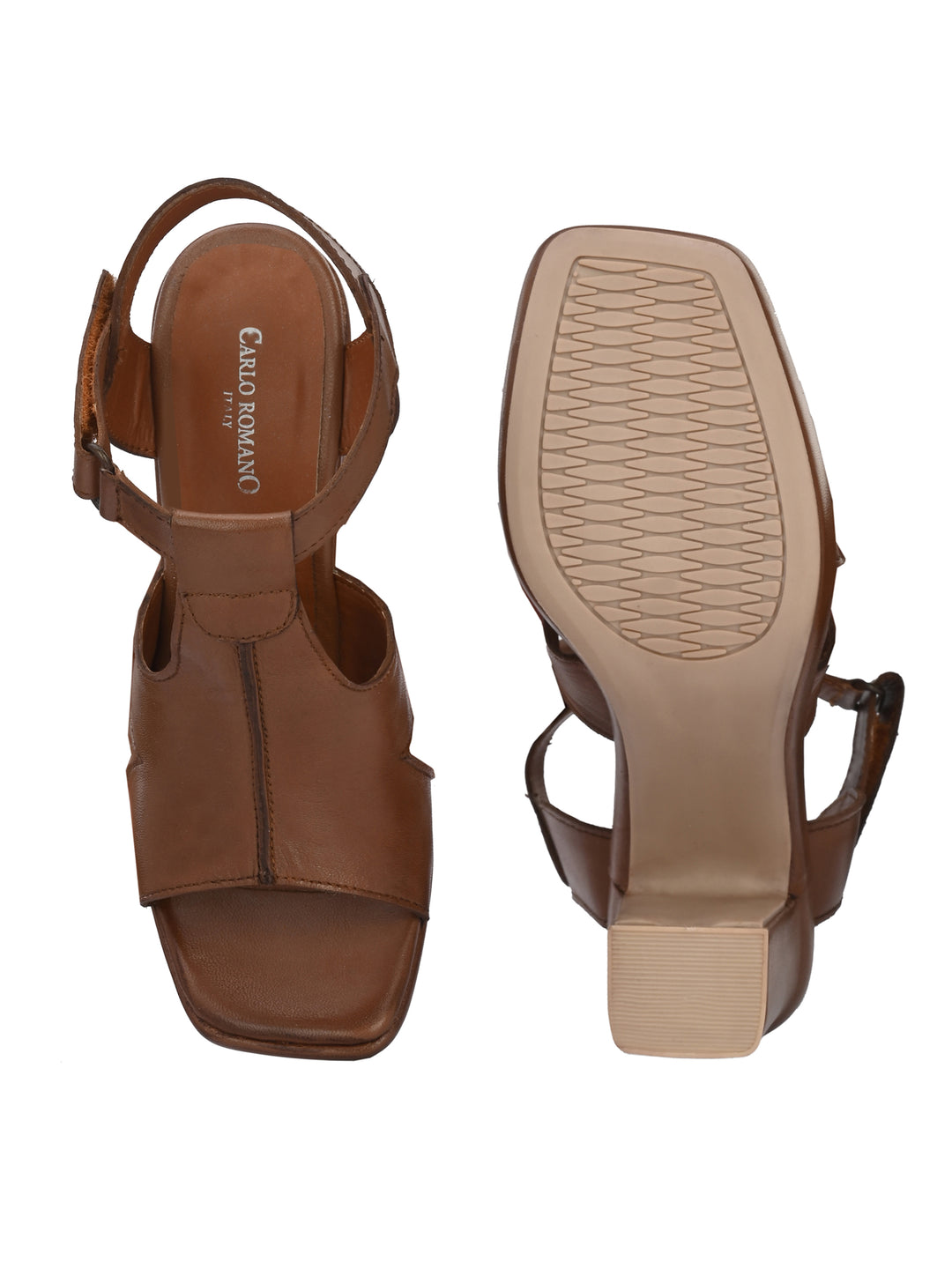 Women's Genuine Sheep Nappa Leather Stylish High Heel Sandal