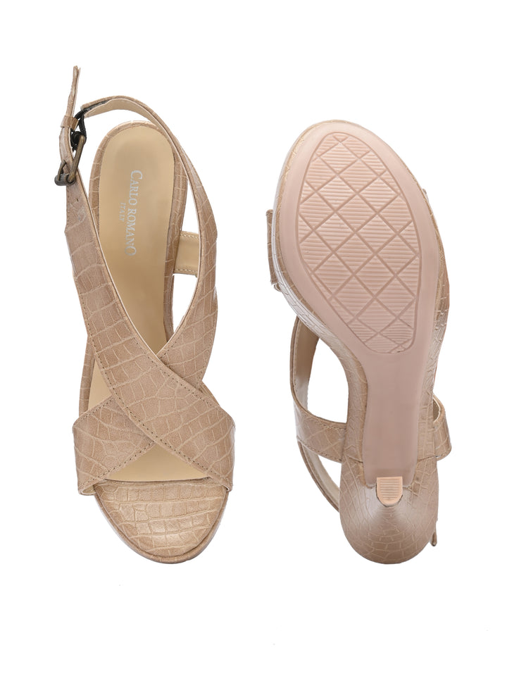 WOMEN'S VEGAN LEATHER  STYLISH HIGH HEEL SANDAL