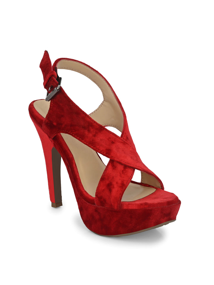 WOMEN'S VEGAN LEATHER  STYLISH HIGH HEEL SANDAL