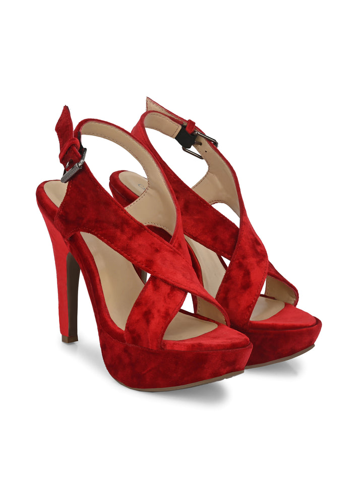 WOMEN'S VEGAN LEATHER  STYLISH HIGH HEEL SANDAL