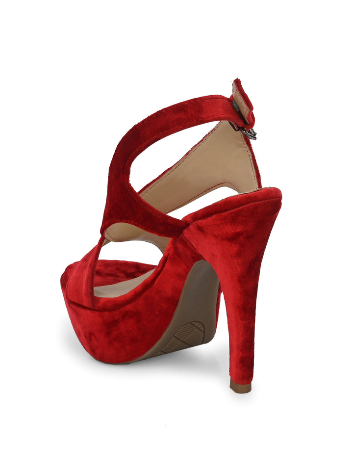 WOMEN'S VEGAN LEATHER  STYLISH HIGH HEEL SANDAL