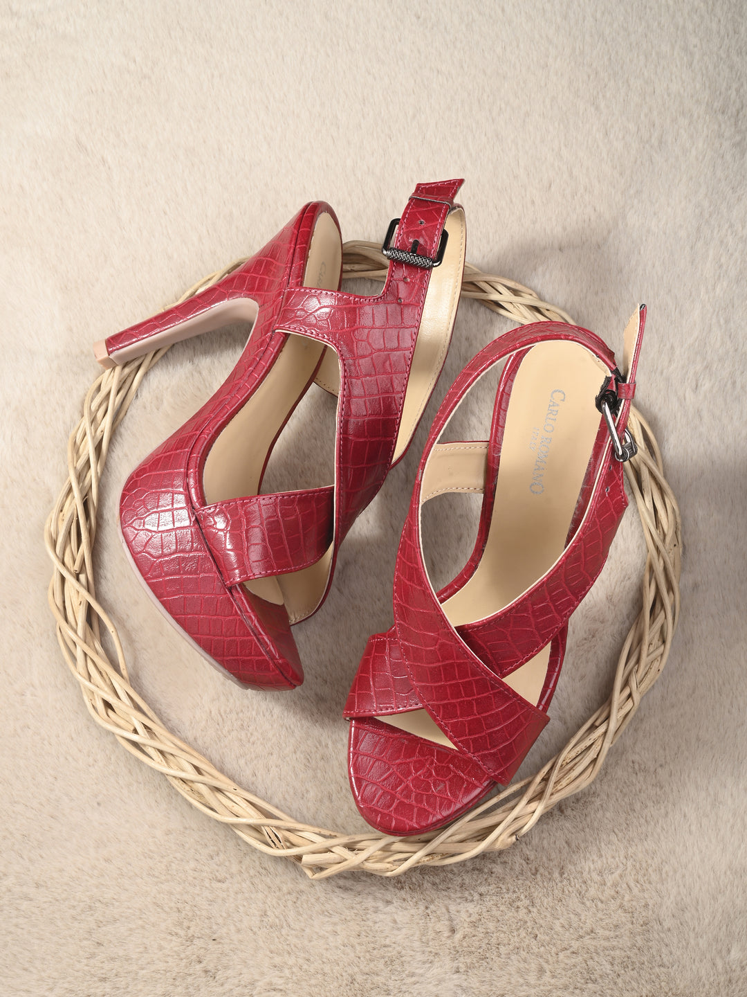 WOMEN'S VEGAN LEATHER  STYLISH HIGH HEEL SANDAL