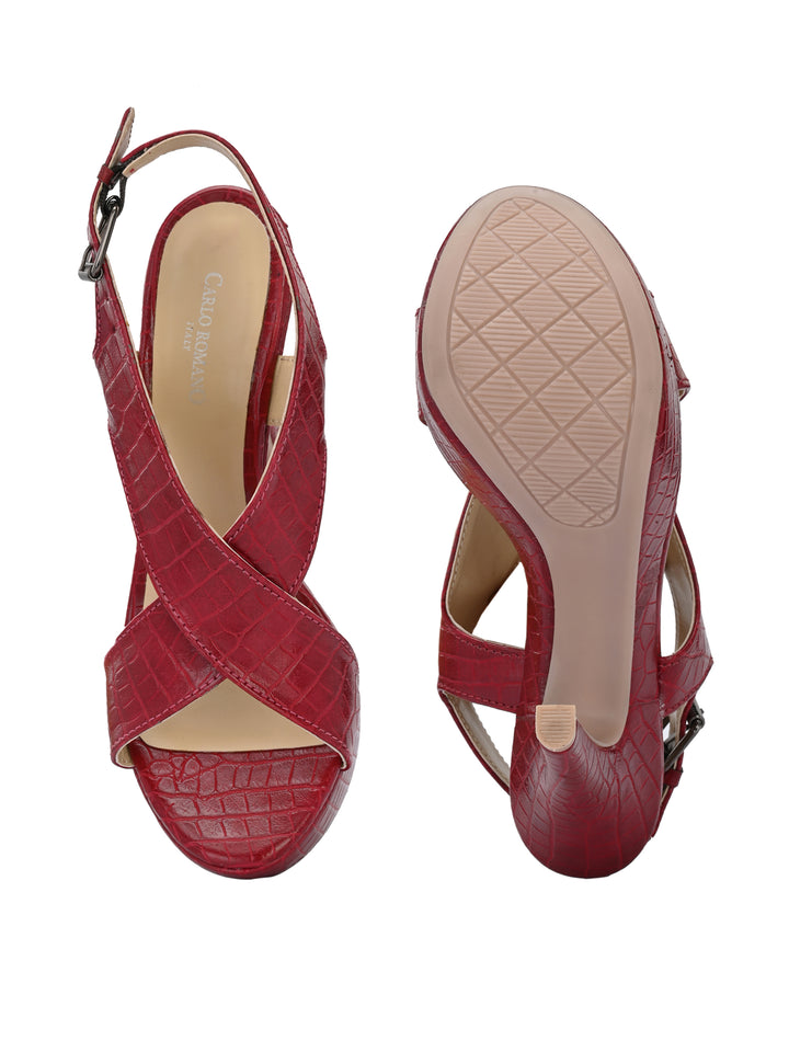 WOMEN'S VEGAN LEATHER  STYLISH HIGH HEEL SANDAL